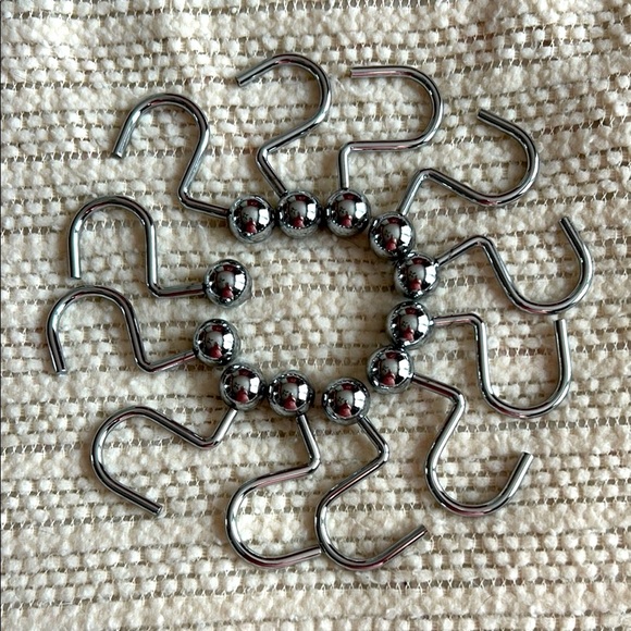 Elegant Silver Shower Curtain Hooks - Picture 1 of 2